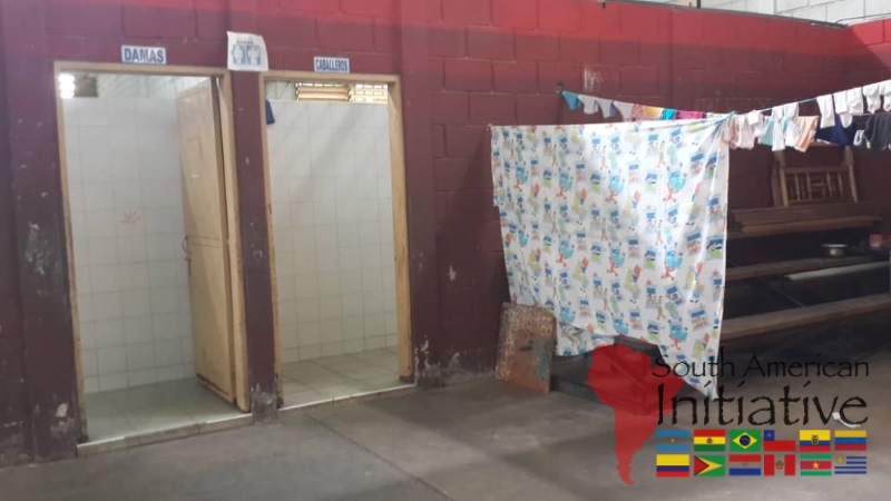 Bathrooms for Venezuelan refugees in shelters