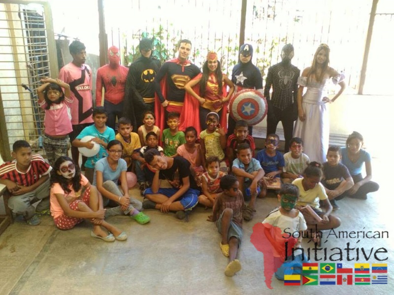 Orphans With Their Favorite Superheroes.