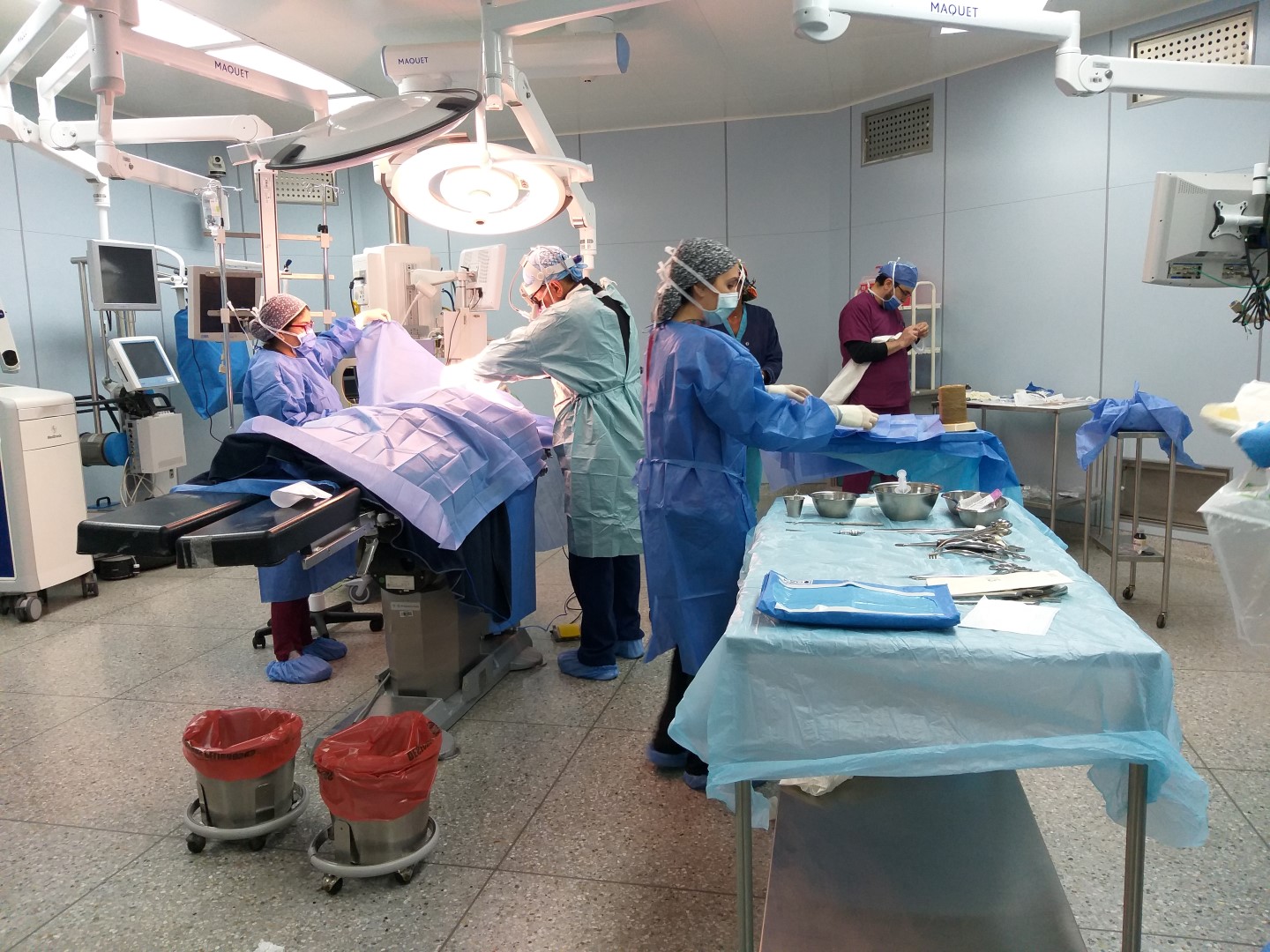A surgical team performs a life-saving neurosurgery procedure in an operating room in Venezuela.