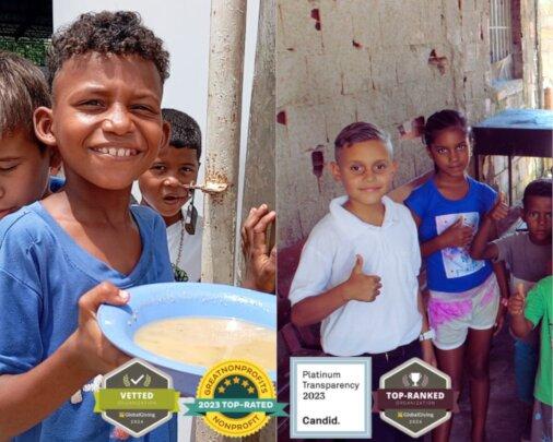Orphans Enjoying Nutritious Meals Provided by SAI Venezuela